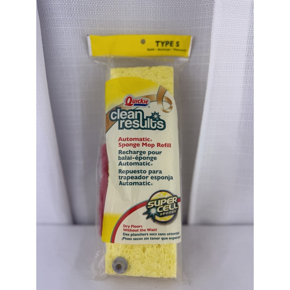 Quickie Type S Refill Clean Results Automatic Sponge Mop Super Cell Sponge New
